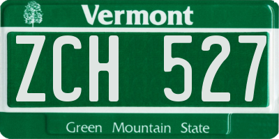 VT license plate ZCH527