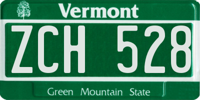 VT license plate ZCH528