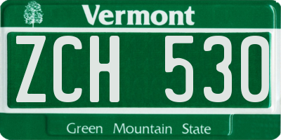 VT license plate ZCH530