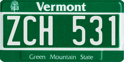 VT license plate ZCH531