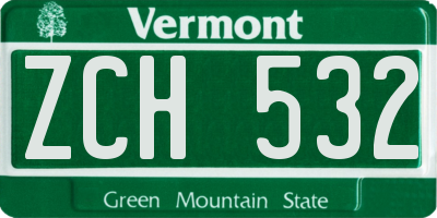 VT license plate ZCH532