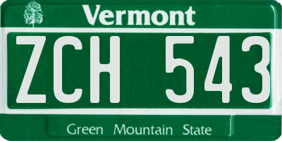 VT license plate ZCH543