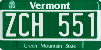 VT license plate ZCH551