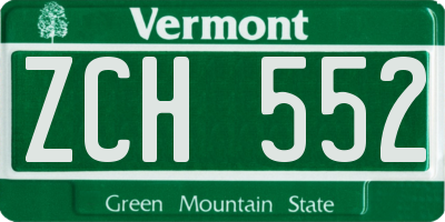 VT license plate ZCH552