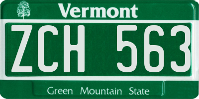 VT license plate ZCH563
