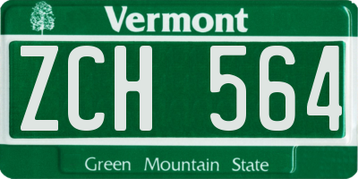 VT license plate ZCH564