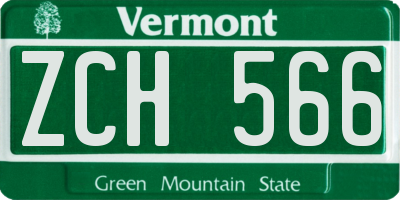 VT license plate ZCH566