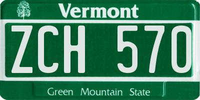 VT license plate ZCH570
