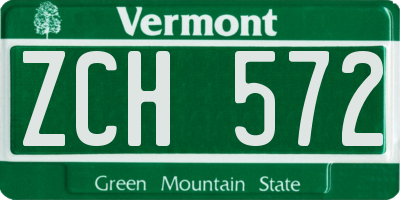 VT license plate ZCH572