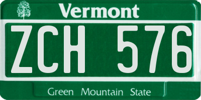 VT license plate ZCH576