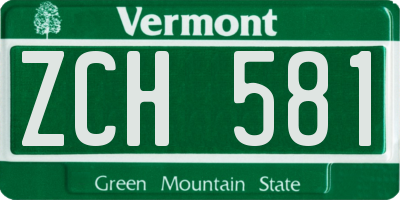 VT license plate ZCH581