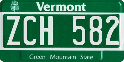 VT license plate ZCH582