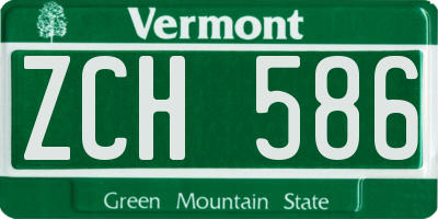 VT license plate ZCH586