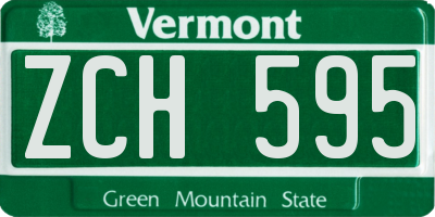 VT license plate ZCH595
