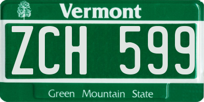 VT license plate ZCH599