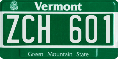 VT license plate ZCH601