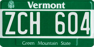 VT license plate ZCH604
