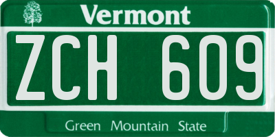 VT license plate ZCH609