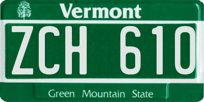 VT license plate ZCH610