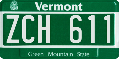 VT license plate ZCH611