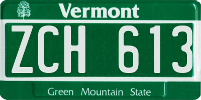 VT license plate ZCH613