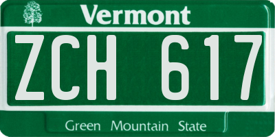 VT license plate ZCH617
