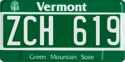 VT license plate ZCH619