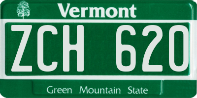 VT license plate ZCH620