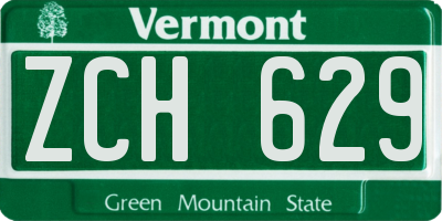 VT license plate ZCH629
