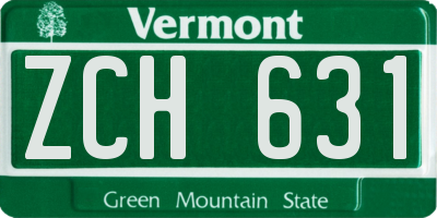 VT license plate ZCH631