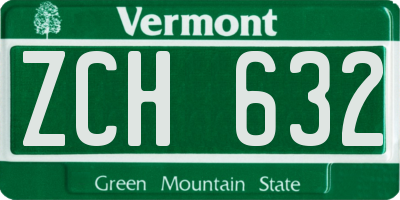 VT license plate ZCH632