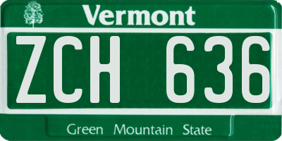 VT license plate ZCH636