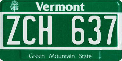 VT license plate ZCH637