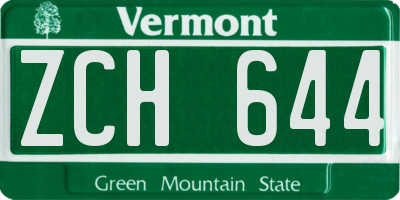 VT license plate ZCH644