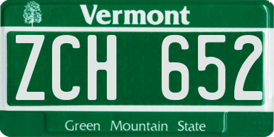 VT license plate ZCH652