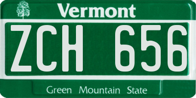 VT license plate ZCH656