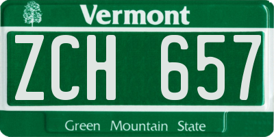 VT license plate ZCH657