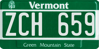 VT license plate ZCH659