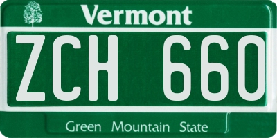 VT license plate ZCH660