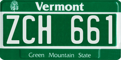 VT license plate ZCH661