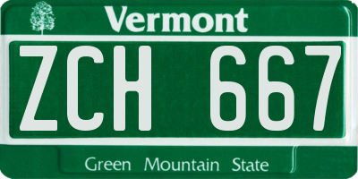 VT license plate ZCH667