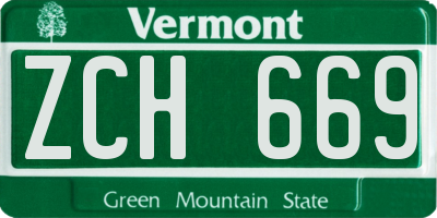 VT license plate ZCH669