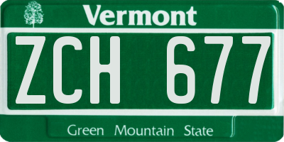 VT license plate ZCH677