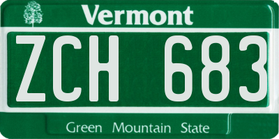 VT license plate ZCH683