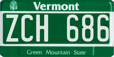 VT license plate ZCH686
