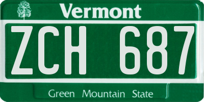 VT license plate ZCH687