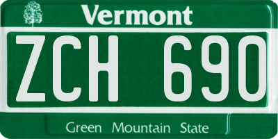 VT license plate ZCH690