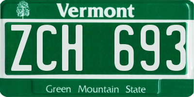 VT license plate ZCH693