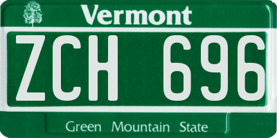 VT license plate ZCH696