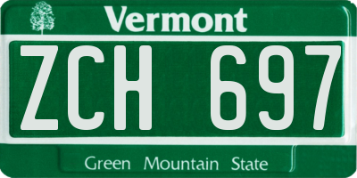 VT license plate ZCH697